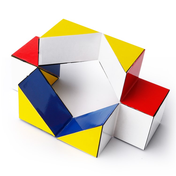 Stress Relief Combo Infinity Magic Cube with Triangular Accessory Inside, Size: 8x8x3cm-1
