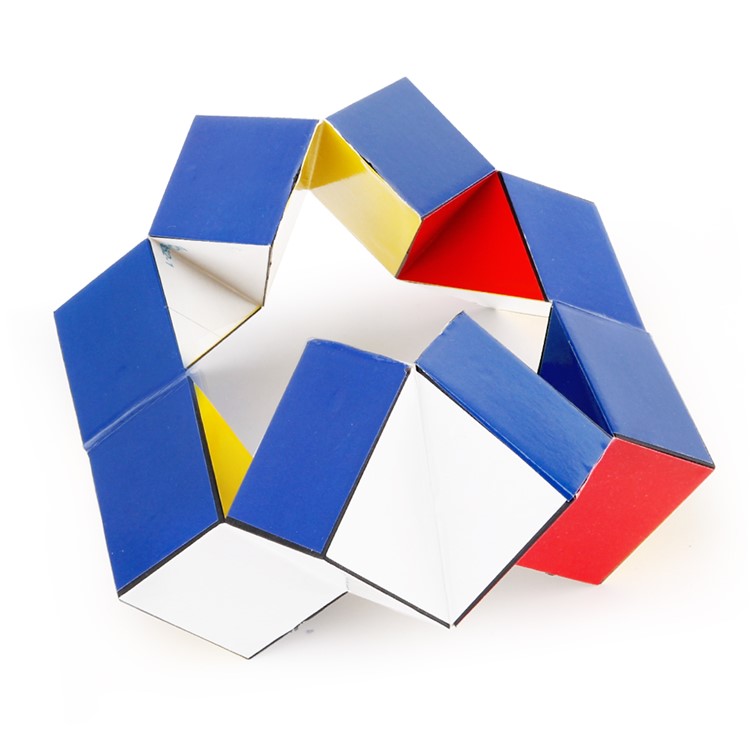 Stress Relief Combo Infinity Magic Cube with Triangular Accessory Inside, Size: 8x8x3cm-2