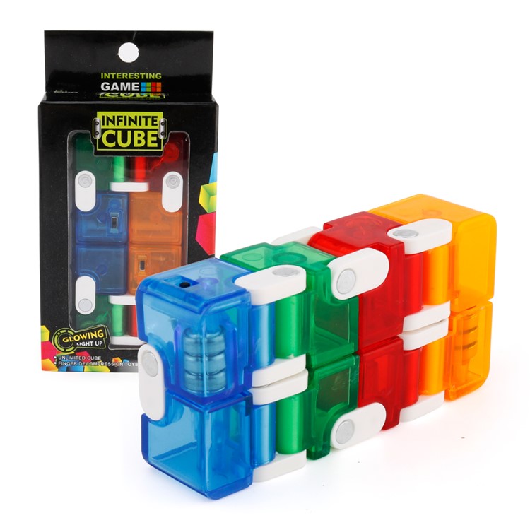 Colorful LED Infinite Cube Mini LED Magic Cube Fidget Infinite Cube for Stress Relief - Multi-color-7