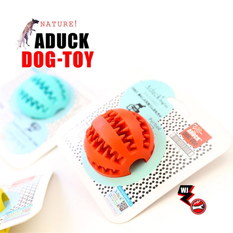 Durable Rubber Pet Dog Puppy Ball Toys for Aggressive Chewers Tooth Cleaning - Red-1