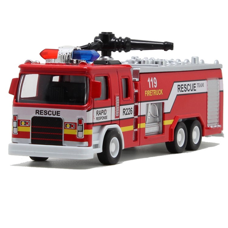 1:32 Full Scale Electric Fire Truck Toy Pull-back Vehicle with Stunning Lights and Music-4