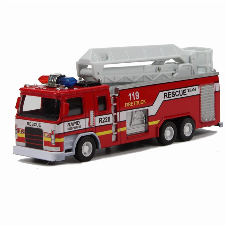 1:32 Full Scale Electric Fire Truck Toy Pull-back Vehicle with Stunning Lights and Music-5