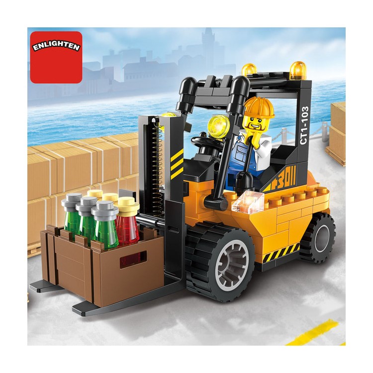 115Pcs/Set DIY Forklift Car Truck Construction Mini Educational Building Blocks Toys-1