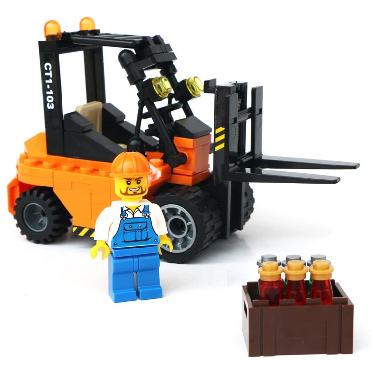 115Pcs/Set DIY Forklift Car Truck Construction Mini Educational Building Blocks Toys-2