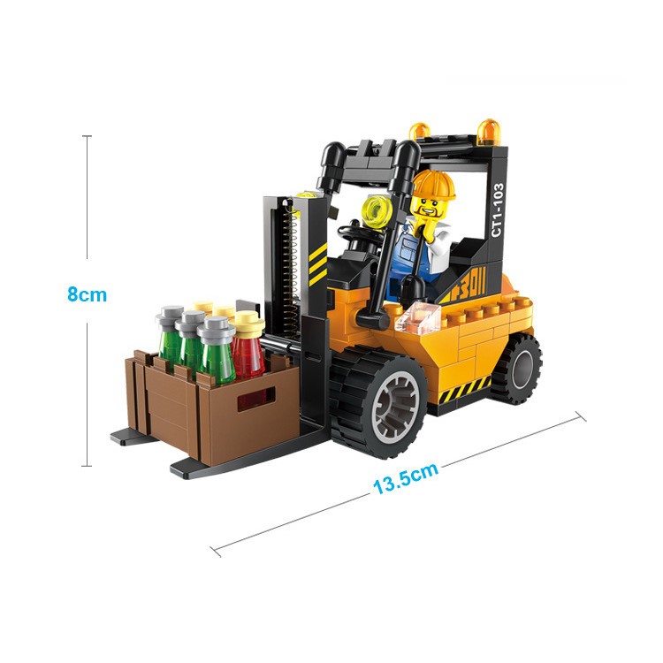 115Pcs/Set DIY Forklift Car Truck Construction Mini Educational Building Blocks Toys-5