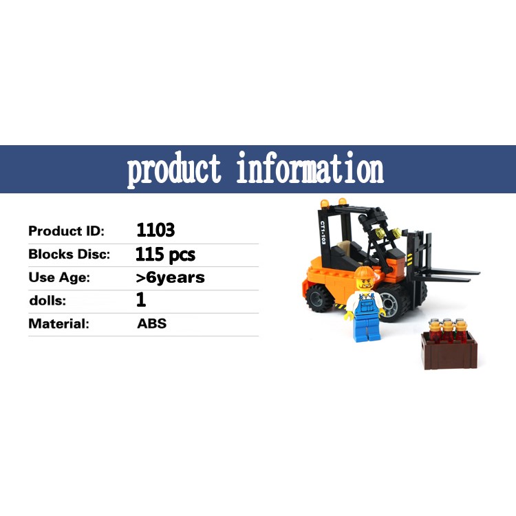 115Pcs/Set DIY Forklift Car Truck Construction Mini Educational Building Blocks Toys-6