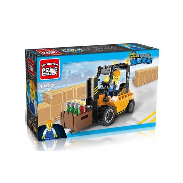 115Pcs/Set DIY Forklift Car Truck Construction Mini Educational Building Blocks Toys-9