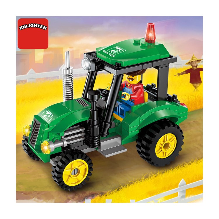 112Pcs/Set DIY Engineering Tractor Mini Educational Building Blocks Toys-1