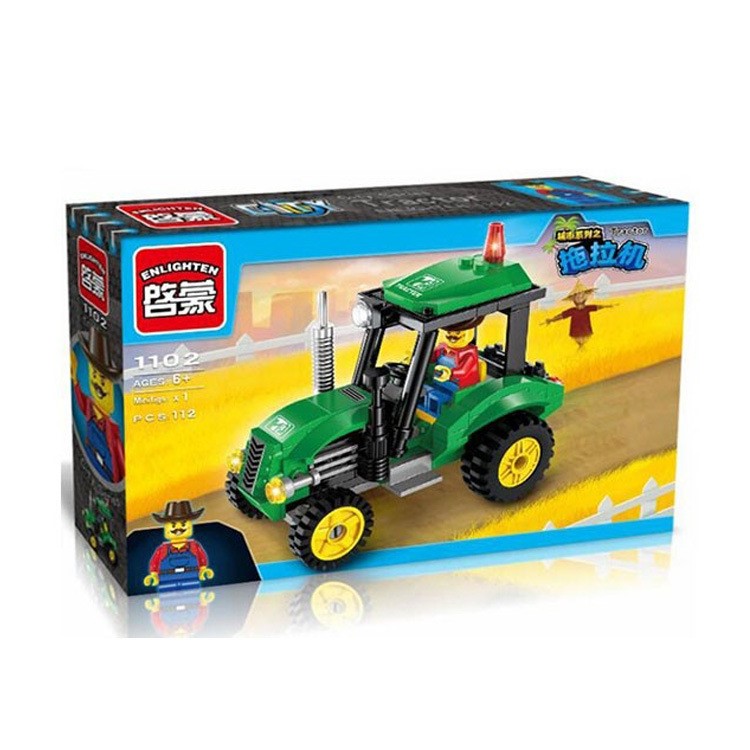 112Pcs/Set DIY Engineering Tractor Mini Educational Building Blocks Toys-4