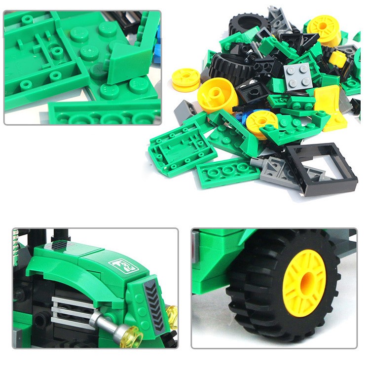 112Pcs/Set DIY Engineering Tractor Mini Educational Building Blocks Toys-5