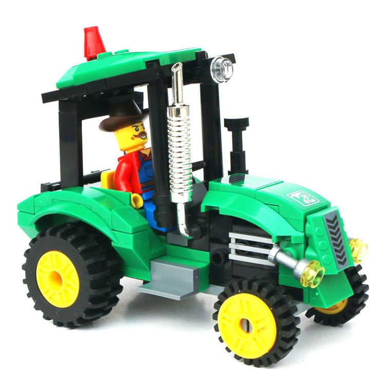 112Pcs/Set DIY Engineering Tractor Mini Educational Building Blocks Toys-6