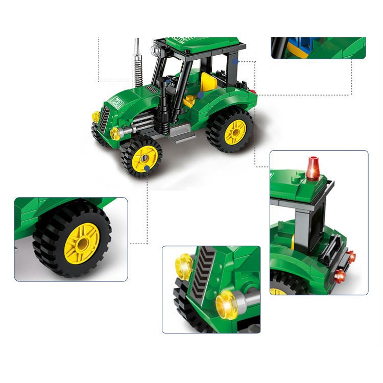 112Pcs/Set DIY Engineering Tractor Mini Educational Building Blocks Toys-7