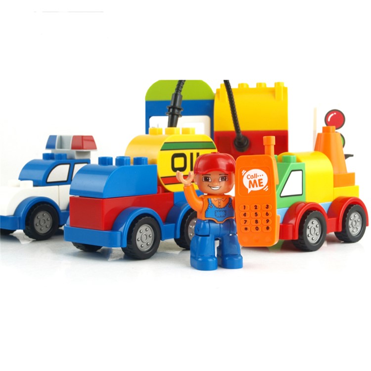 52pcs Creative Cars Variety of Car Story Big Size Building Blocks Bricks Baby Toy-2