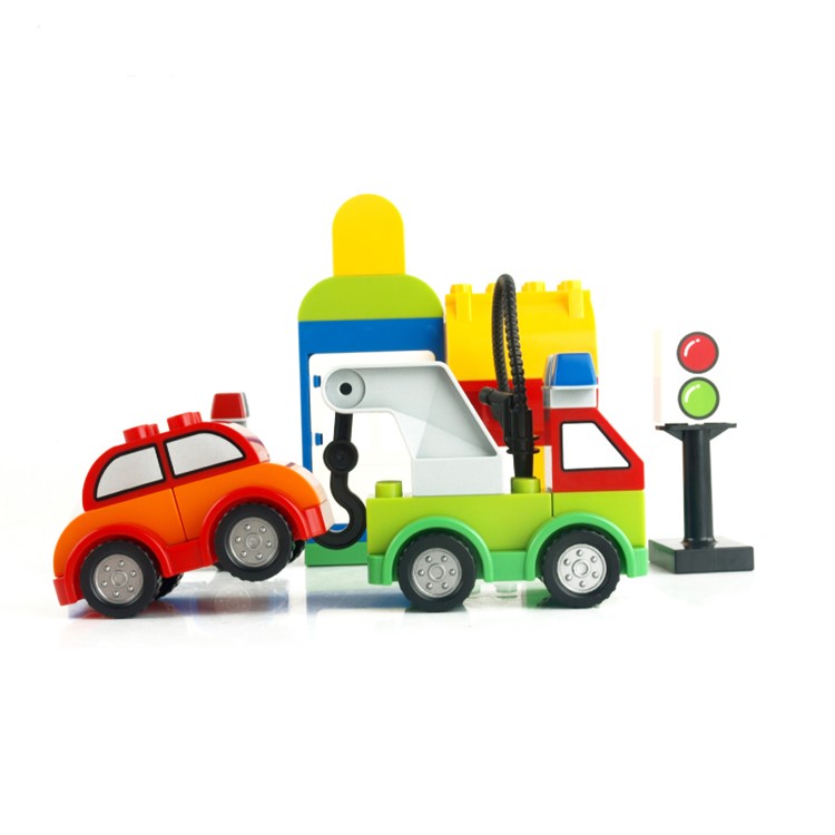 52pcs Creative Cars Variety of Car Story Big Size Building Blocks Bricks Baby Toy-4