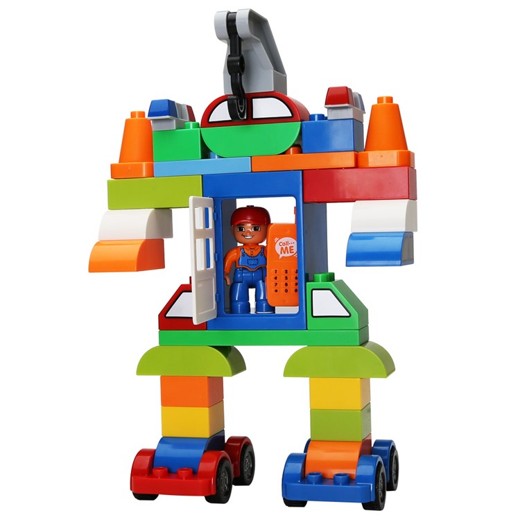 52pcs Creative Cars Variety of Car Story Big Size Building Blocks Bricks Baby Toy-5