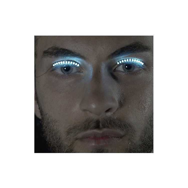 Halloween LED Strips False Eyelash Stickers 3D LED Lashes Waterproof Eye Makeup Lights - White-1