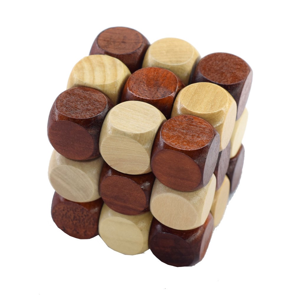 3D Wooden Puzzle Toy Magic Cube Delicate Kongming Luban Lock Puzzle Toy-2