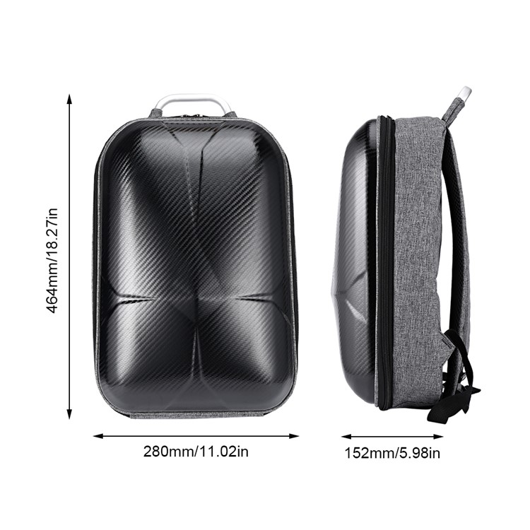 For DJI Mavic Pro MINI Hard Polished PC Shell Carrying Backpack Bag Case Waterproof Anti-Shock Box Bag EVA Interior - Black-18