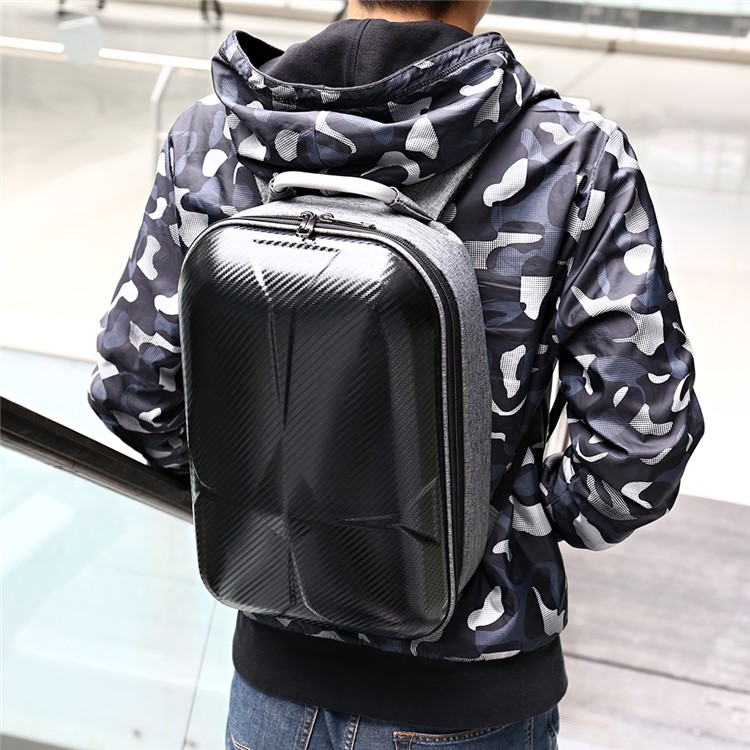 For DJI Mavic Pro MINI Hard Polished PC Shell Carrying Backpack Bag Case Waterproof Anti-Shock Box Bag EVA Interior - Black-2