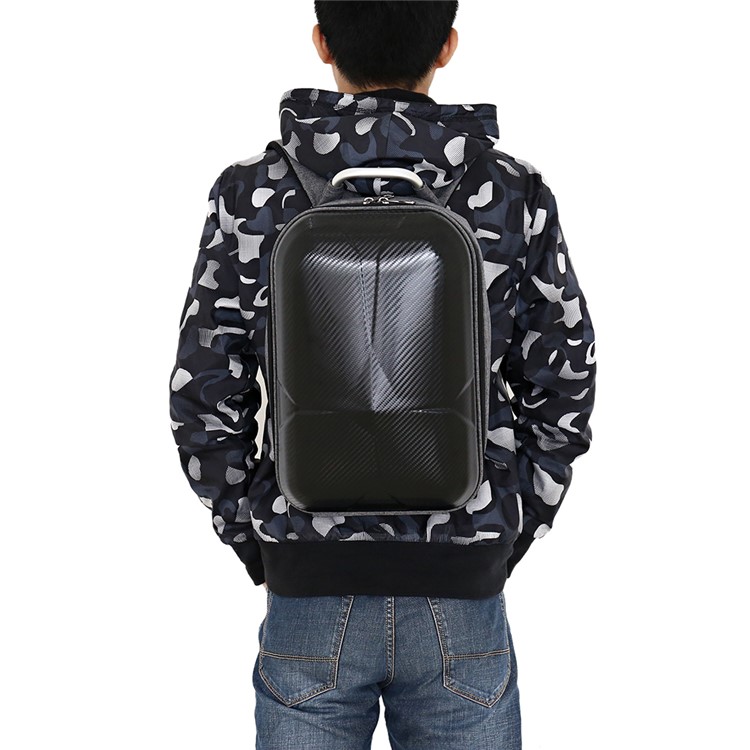 For DJI Mavic Pro MINI Hard Polished PC Shell Carrying Backpack Bag Case Waterproof Anti-Shock Box Bag EVA Interior - Black-3
