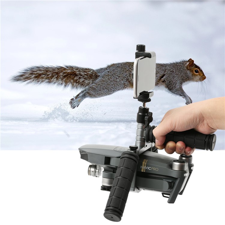Cinema Tray Metal Dual Handheld Gimbal Camera Stabilizer Bracket Kit for DJI Mavic Pro - Grey-10