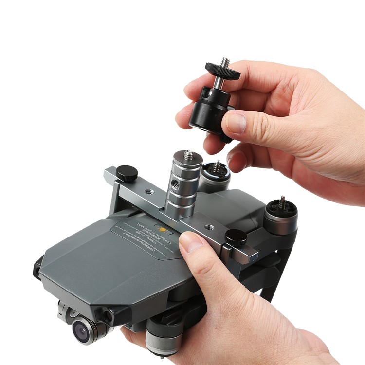 Cinema Tray Metal Dual Handheld Gimbal Camera Stabilizer Bracket Kit for DJI Mavic Pro - Grey-15