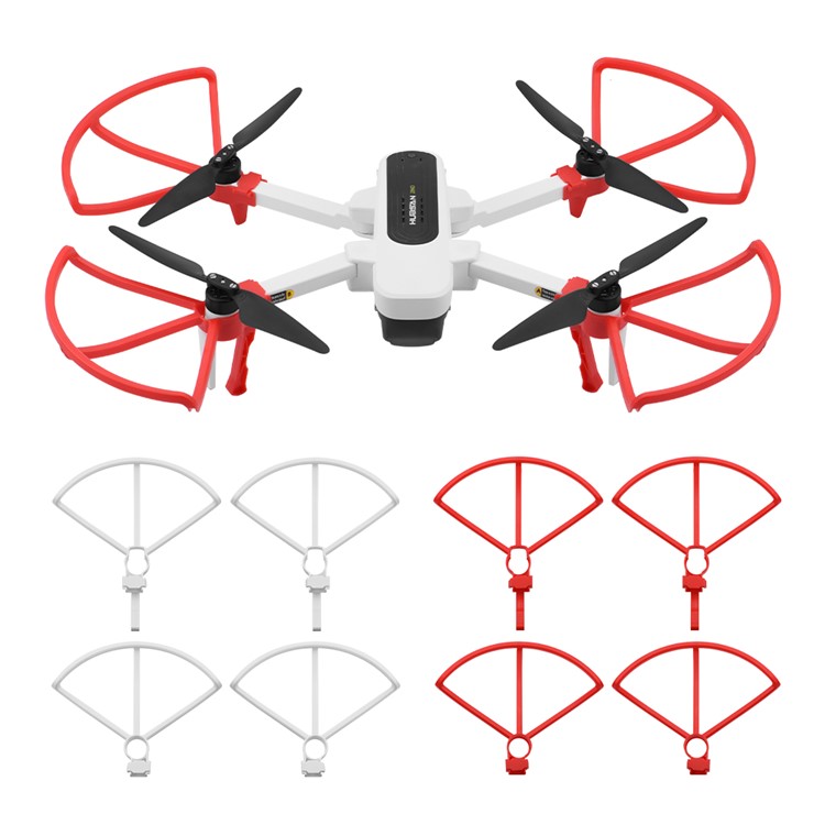 4PCS/Set Propeller Guard Protector + Extension Landing Gear Legs for Hubsan Zino H117S - Red-10