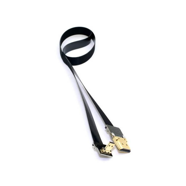90 Degree Down Angled FPV Micro HDMI Male to HDMI Male FPC Flat Cable for Multicopter Aerial Photography-1