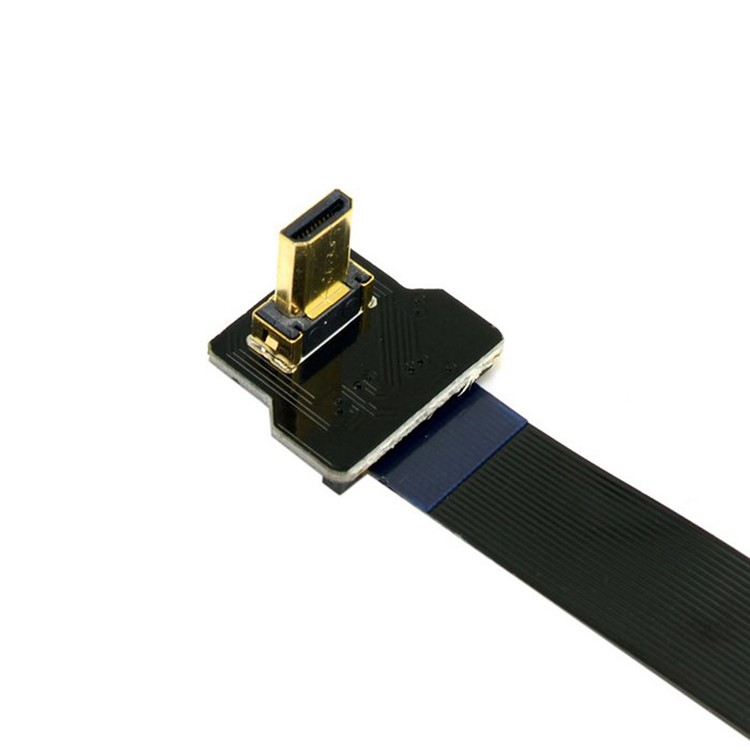 90 Degree Down Angled FPV Micro HDMI Male to HDMI Male FPC Flat Cable for Multicopter Aerial Photography-2