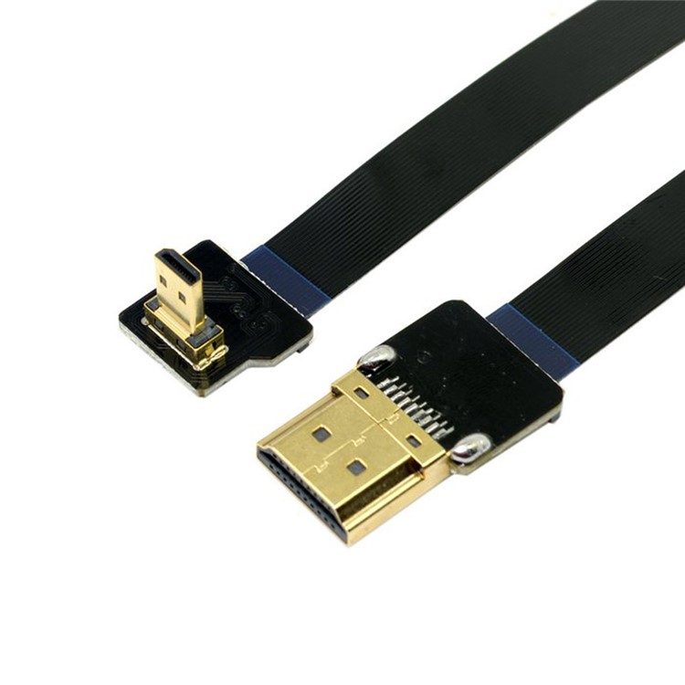 90 Degree Down Angled FPV Micro HDMI Male to HDMI Male FPC Flat Cable for Multicopter Aerial Photography-4