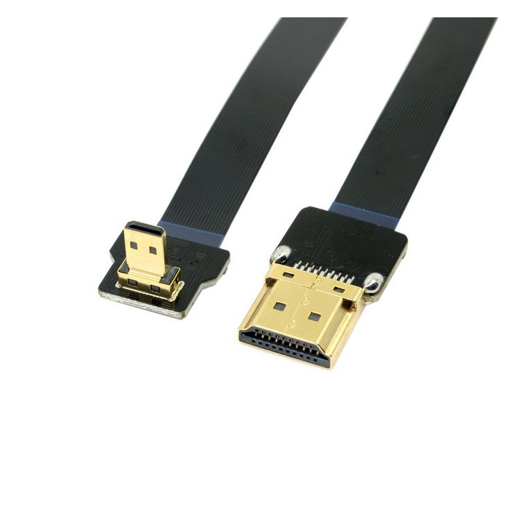 90 Degree Down Angled FPV Micro HDMI Male to HDMI Male FPC Flat Cable for Multicopter Aerial Photography-5