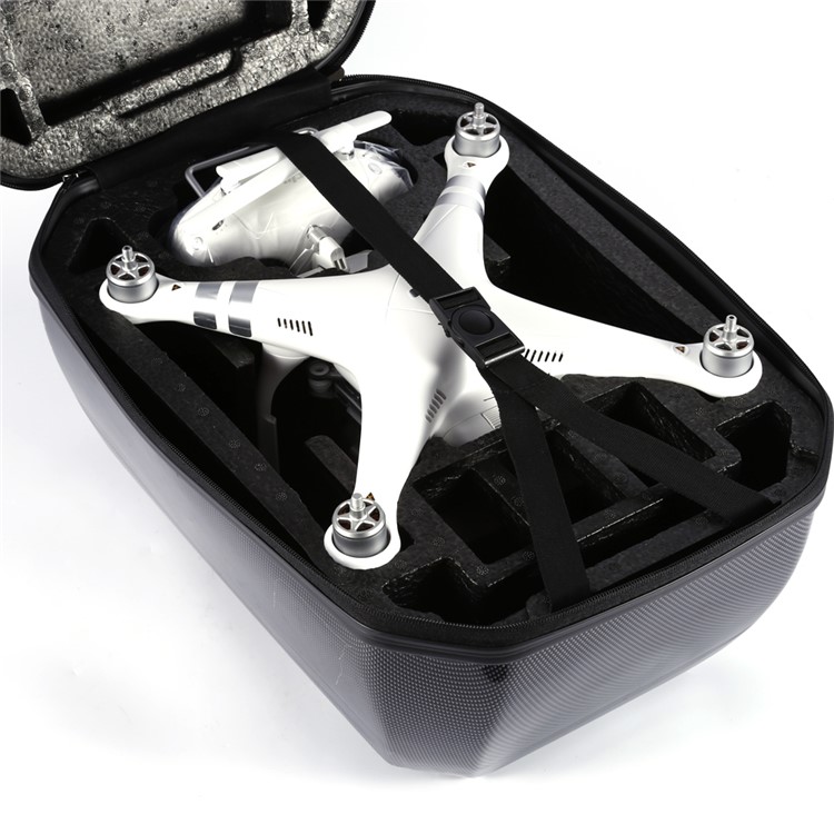OCDAY Carbon Fiber Hard Shell Backpack Shoulder Bag for DJI Phantom 3 / 4 - Black-8