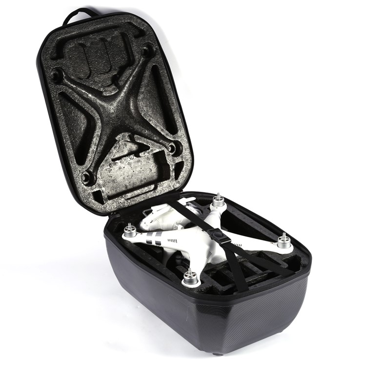 OCDAY Carbon Fiber Hard Shell Backpack Shoulder Bag for DJI Phantom 3 / 4 - Black-9