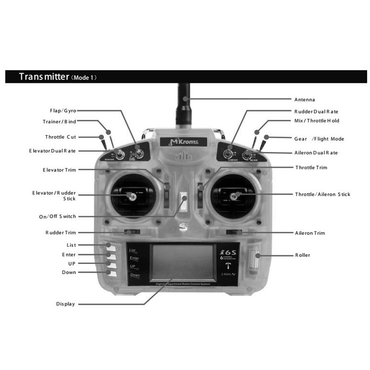 Mkron I6S Universal 2.4GHz Digital Spread Modulation 6CH Transmitter - Silver / Grey-13