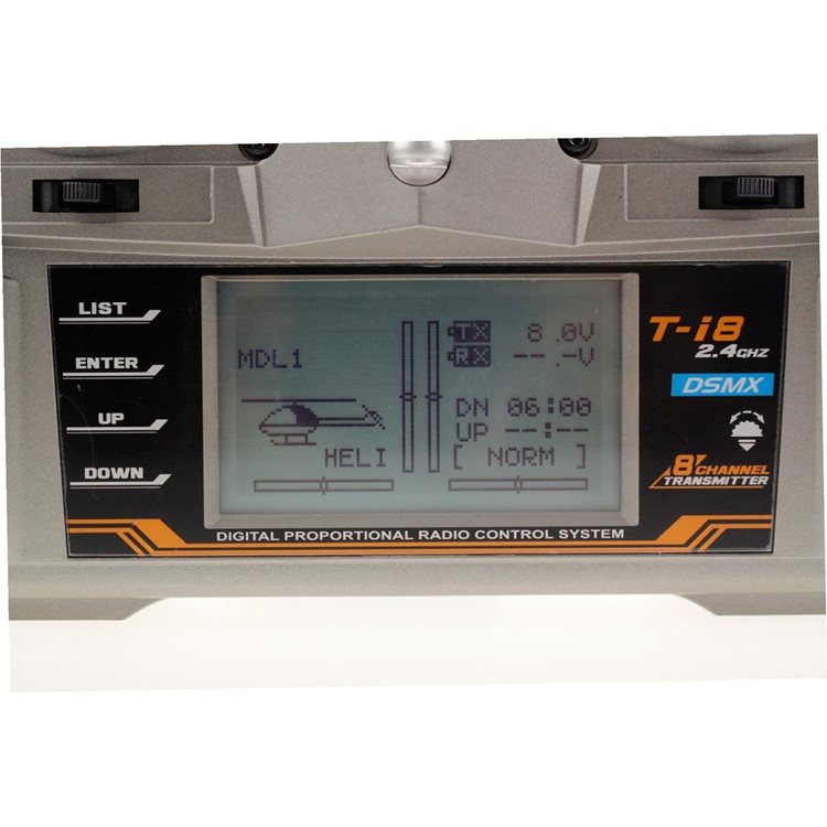 MKRON T-i8 2.4GHz 8CH DSMX Digital Spread Modulation X Compatible Transmitter 3-Pos Switch - Silver-10