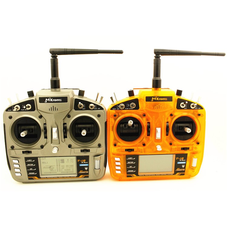 MKRON T-i8 2.4GHz 8CH DSMX Digital Spread Modulation X Compatible Transmitter 3-Pos Switch - Silver-15