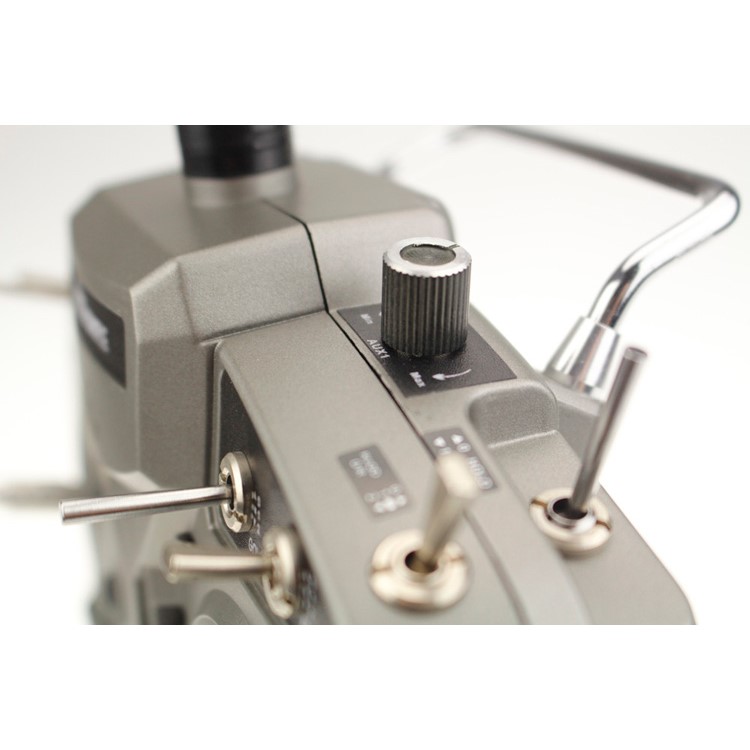 MKRON T-i8 2.4GHz 8CH DSMX Digital Spread Modulation X Compatible Transmitter 3-Pos Switch - Silver-6