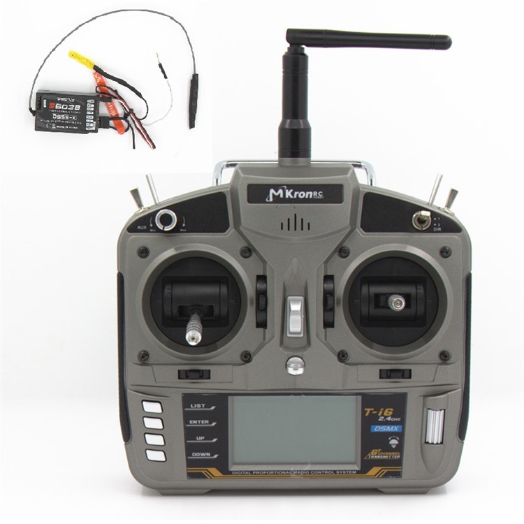 MKRON T-i6 2.4GHz 6 Channel Transmitter with Pass Back Function - Grey-1
