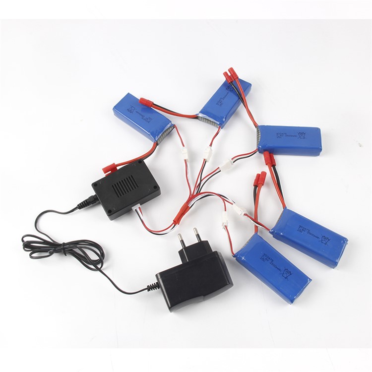 5pcs 2500mAh 7.4V Batteries Replacement + Charger Kit for Syma X8W X8G X8C etc Quadcopters - EU Plug-4