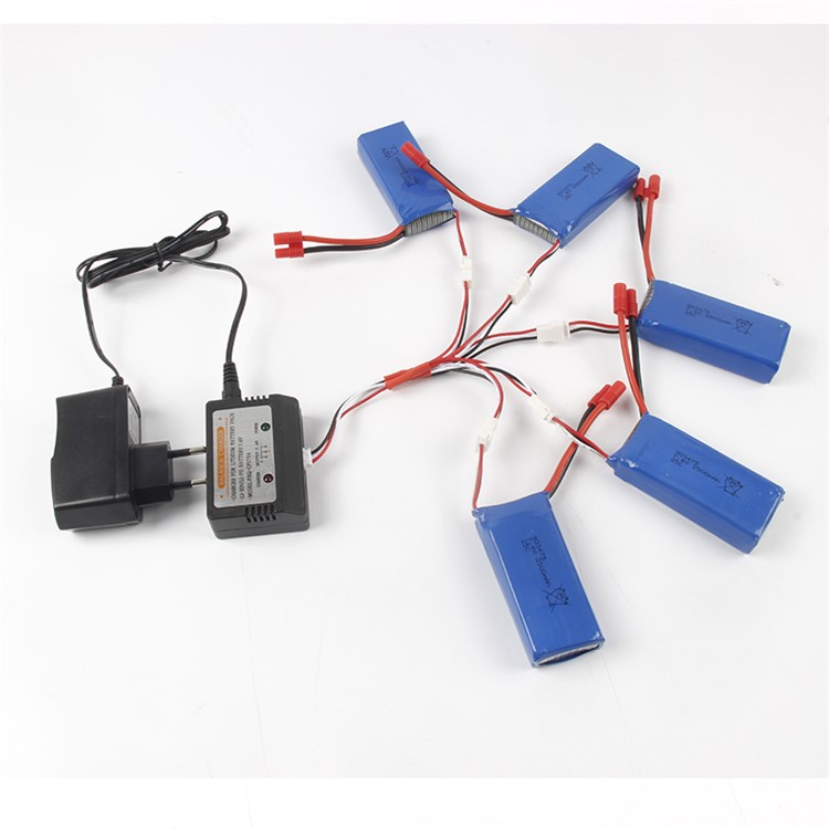 5pcs 2500mAh 7.4V Batteries Replacement + Charger Kit for Syma X8W X8G X8C etc Quadcopters - EU Plug-5