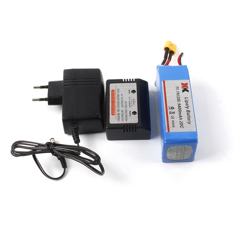 WLTOYS XK380 11.1V 5400mAh Li-Po Battery with Balance Charger for WLtoys X380/X380-A/X380-B/X380-C - EU Plug-1