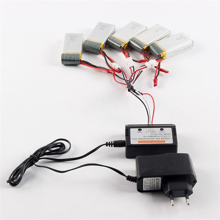 5pcs 1200mAh 7.4V Batterien + Aufladeeinheit eingestellt für MJX X101 RC Drone Quadcopter - EU Stecker-2