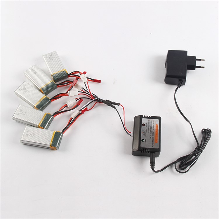 5pcs 1200mAh 7.4V Batterien + Aufladeeinheit eingestellt für MJX X101 RC Drone Quadcopter - EU Stecker-3