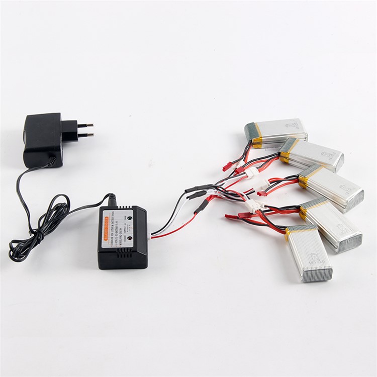 5pcs 1200mAh 7.4V Batterien + Aufladeeinheit eingestellt für MJX X101 RC Drone Quadcopter - EU Stecker-4