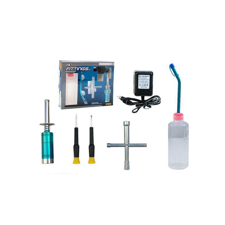 RC Car Starter Kit Glow Plug Igniter Charger Tools Fuel Bottle for HSP/Henglong/Kyosho Etc RC Car - EU Plug-1
