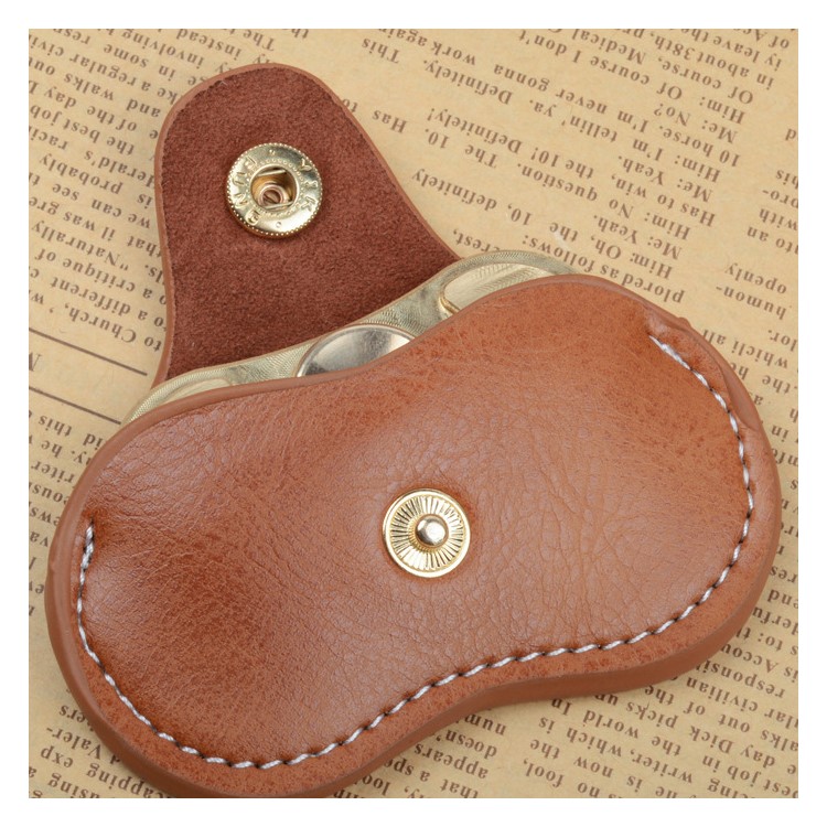 Fidget Spinner PU Leather Storage Bag Organizer EDC Fidget Spinner Pouch Holder - Brown-2