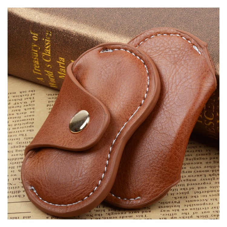 Fidget Spinner PU Leather Storage Bag Organizer EDC Fidget Spinner Pouch Holder - Brown-6