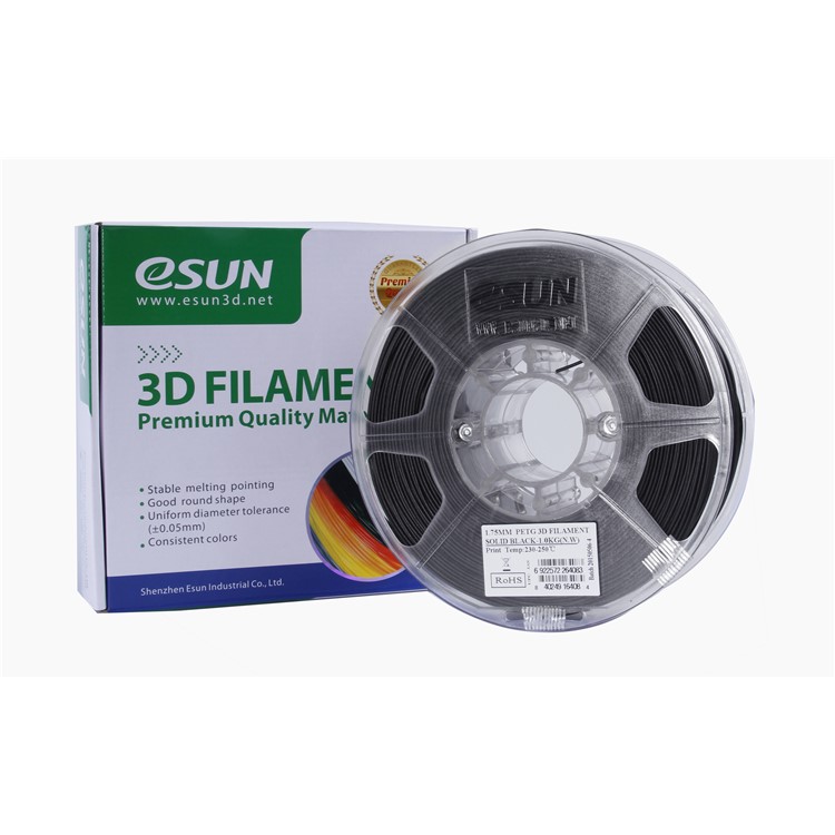 350M 1.75mm 3D Printer PETG Filament Printing Material - Black-2