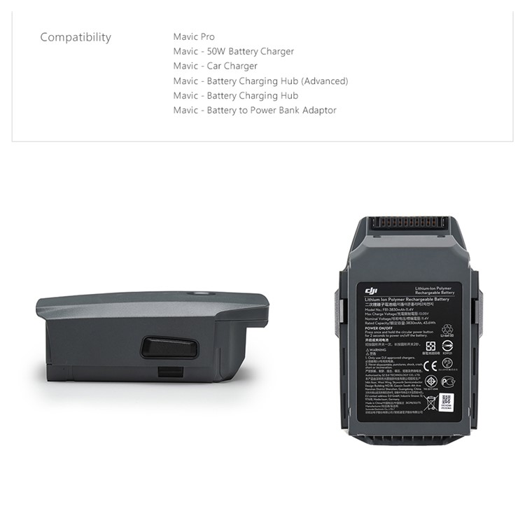 DJI 11.4V 3830mAh Intelligent Flight Battery Max 27-min Flight Time for DJI Mavic Pro-8