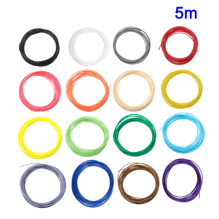 16Pcs/Set 5M PCL Low Temperature 1.75mm 3D Printer Filament Accessory for 3D Printer Pen-1